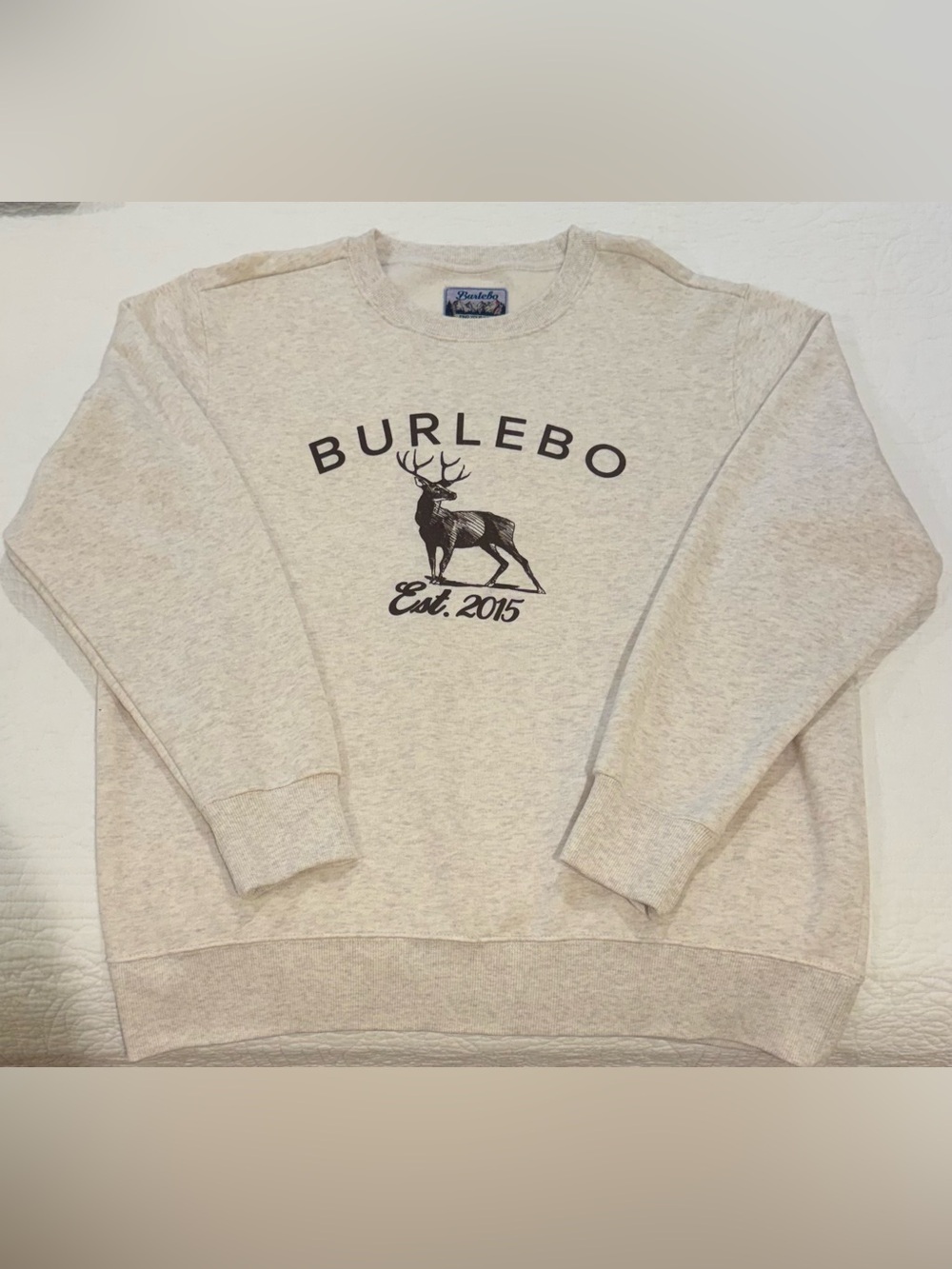 Burlebo “Buck” Crewneck Sweatshirt Mens XL Cream *** LIKE NEW CONDITION ***